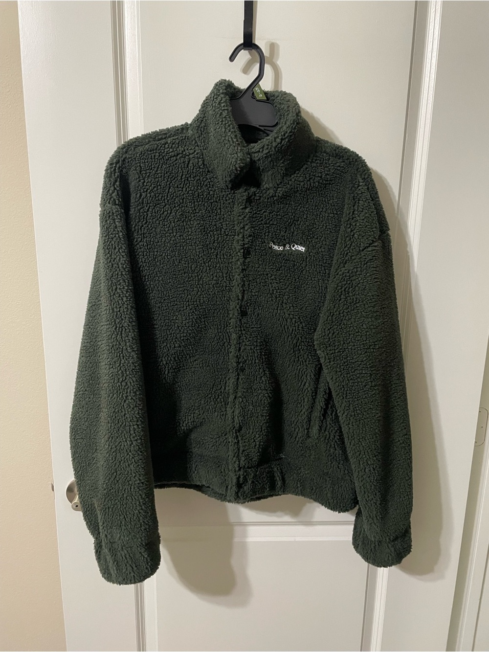 Museum of Peace & Quiet Sherpa Fleece Jacket Green M NWOT